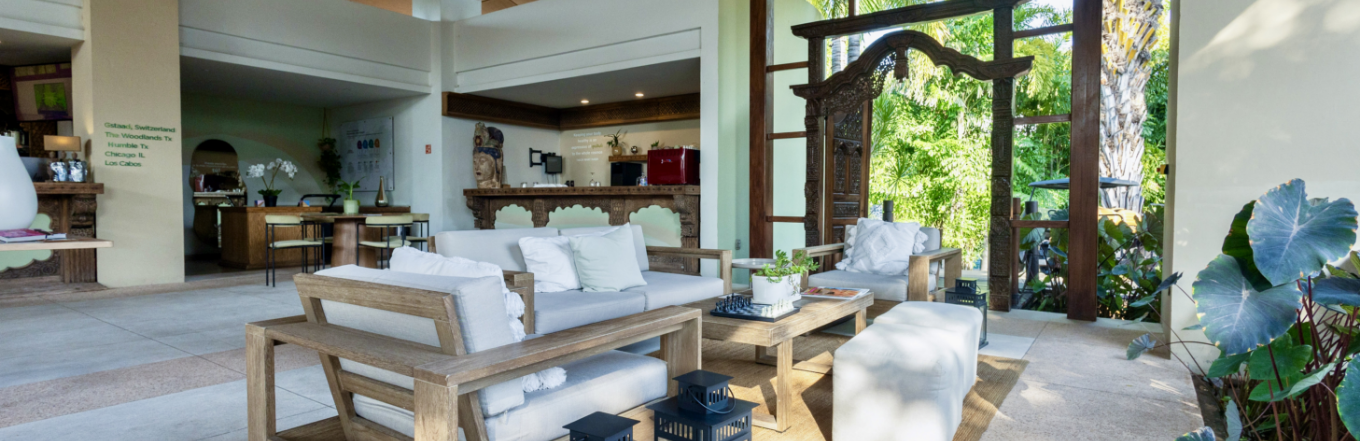 Jardines y alberca del venue